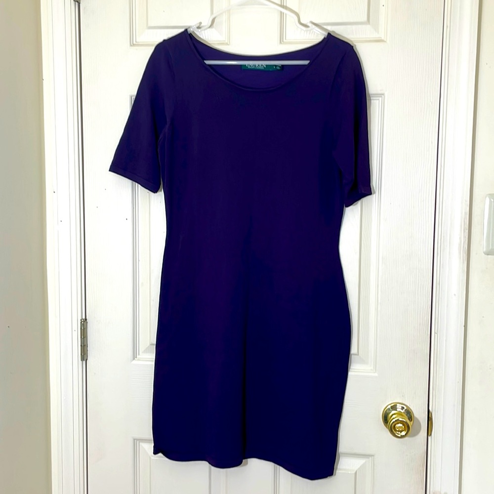 Ralph Lauren Solid Purple Dress Size Large